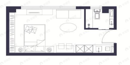 万象瑞都1室1厅1卫户型图