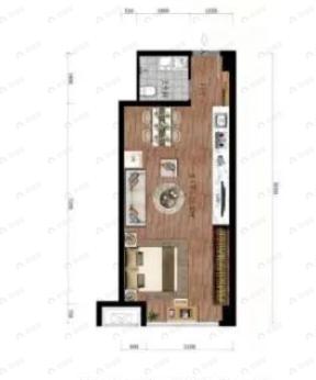 荣庭君悦天地1室1厅1卫户型图