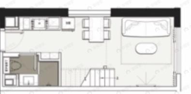 1室1厅1卫建面43平户型图