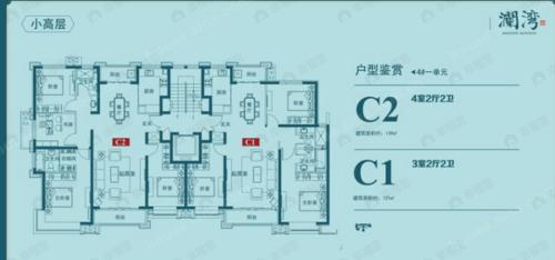 3室2厅2卫建面121平户型图