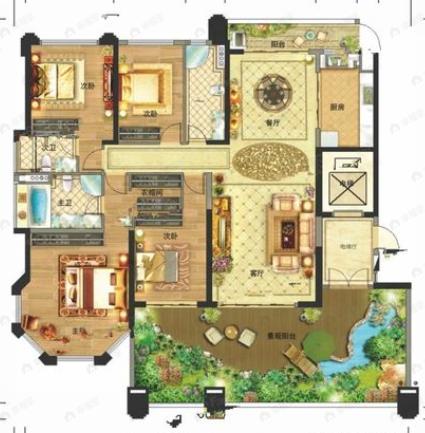 保利君悦湾4室2厅3卫户型图
