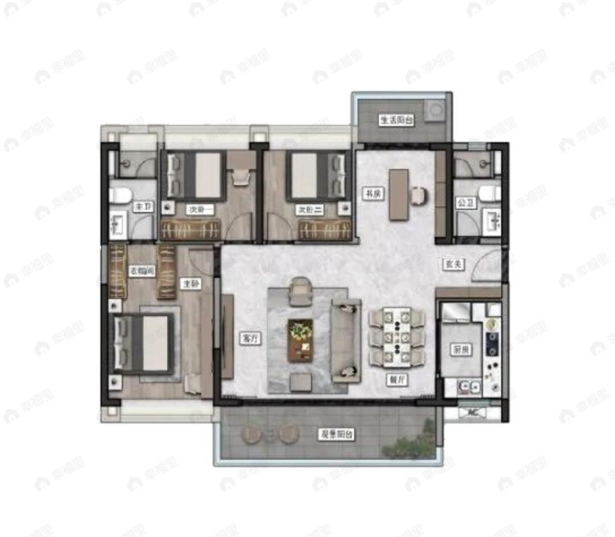 科苑壹号4室2厅2卫户型图