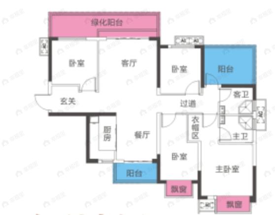 盛邦珑悦4室2厅2卫户型图
