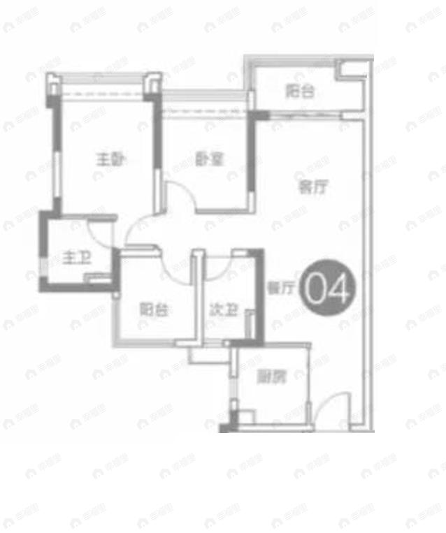 天河保利天汇2室2厅2卫户型图