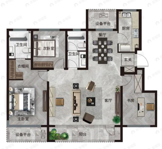上城悦府3室2厅2卫户型图