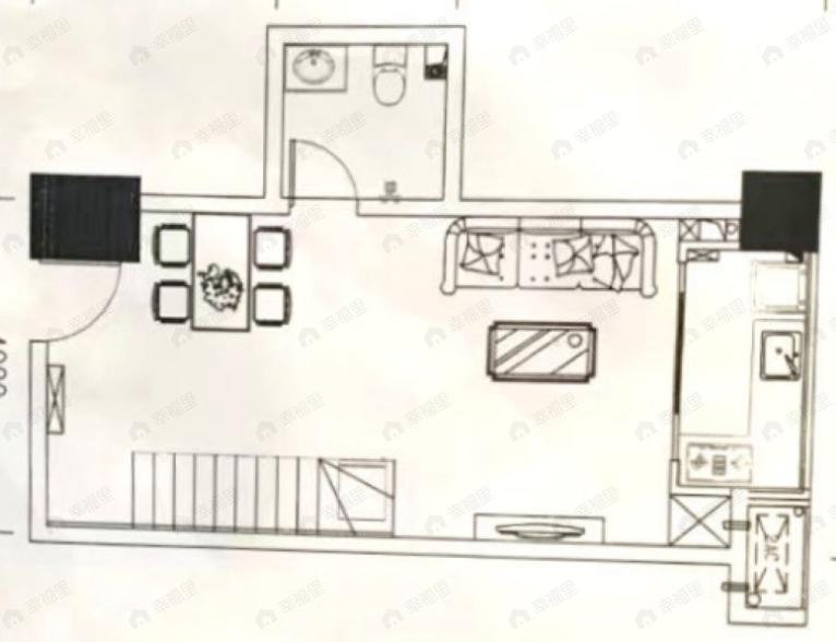 中甬优米优米2室1厅2卫户型图