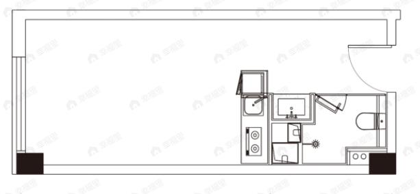 五矿新里1室1厅1卫户型图