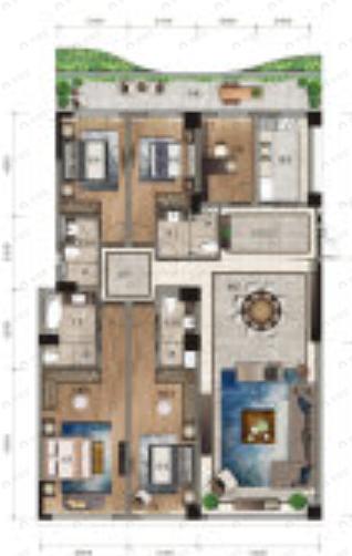 5室2厅4卫建面275平户型图