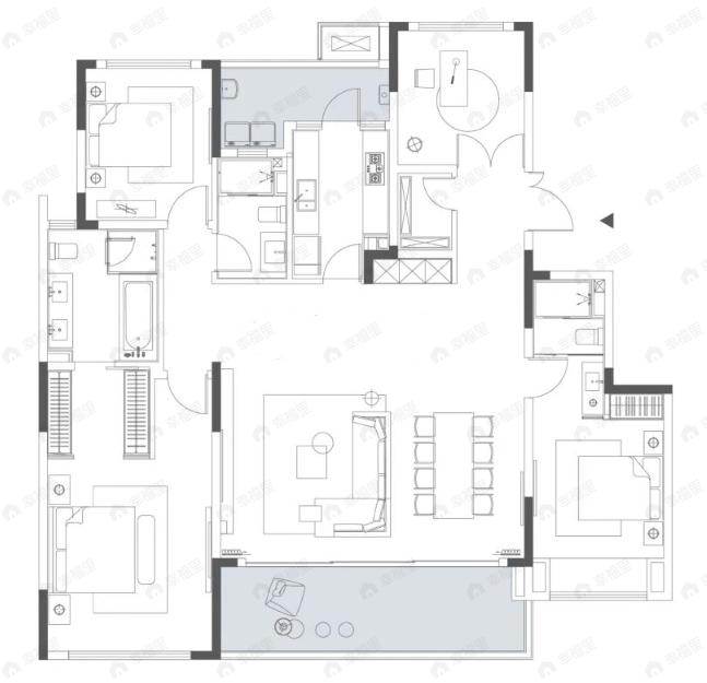 万华麓悦江城4室2厅3卫户型图