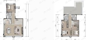 爱情东麓玖里3室2厅3卫户型图
