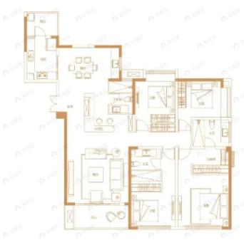 金绣铭座4室2厅3卫户型图