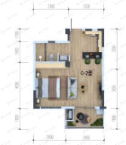 绿地无舍1室1厅1卫户型图