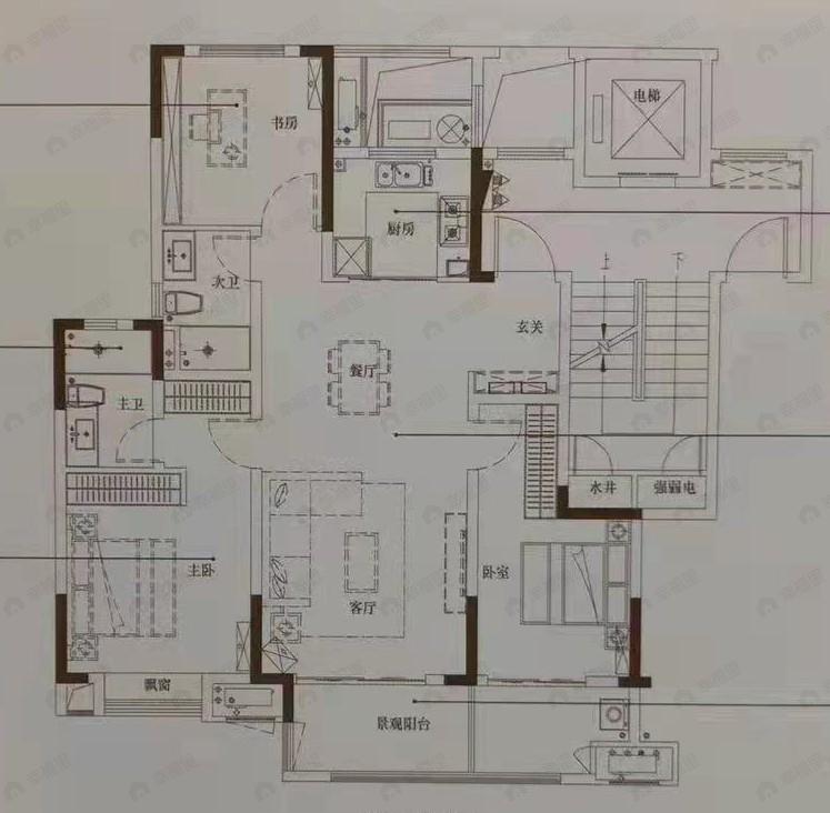 庐江弘阳时光里3室2厅2卫户型图