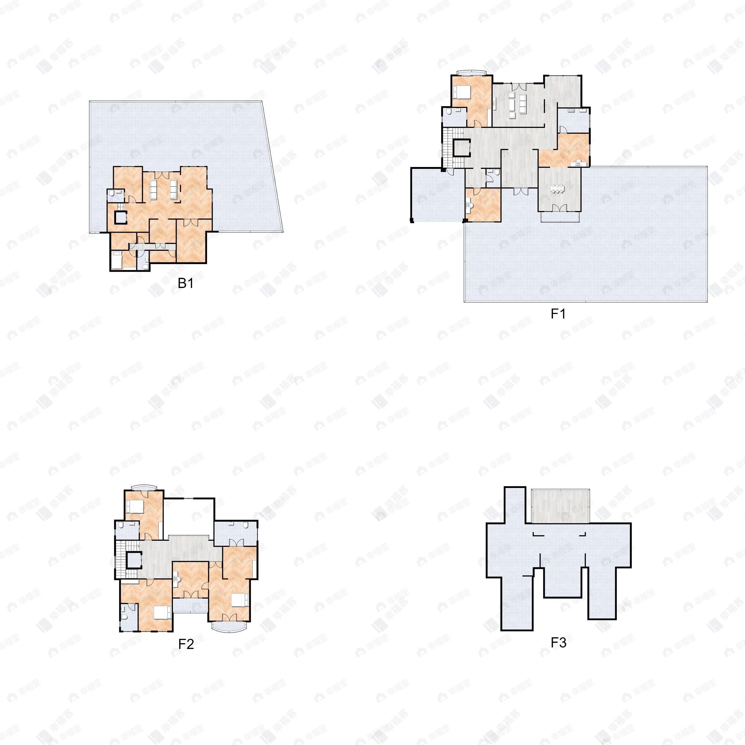 4室6厅7卫建面752平北|南户型图