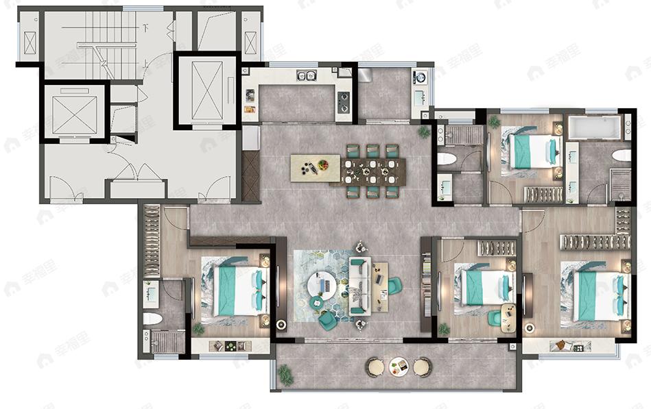 玖宸府4室2厅3卫户型图