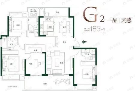 楚天都市·御湖一品4室2厅3卫户型图