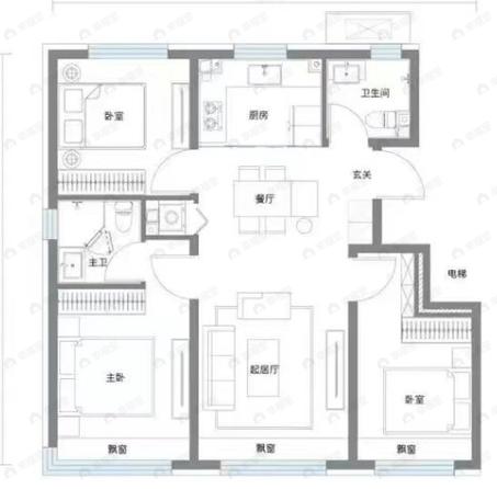 那么小镇·伴山观岚3室2厅2卫户型图