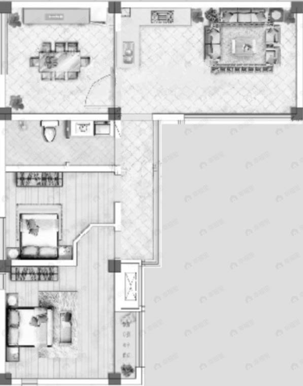 3室2厅1卫建面65平户型图