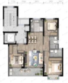 龙光久桦府3室2厅2卫户型图