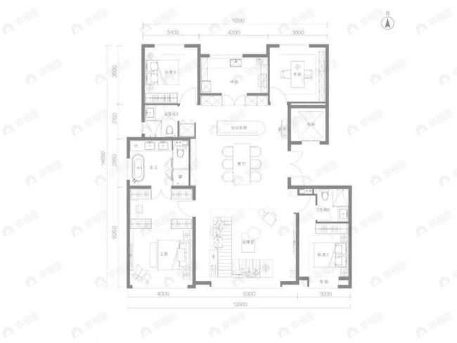 北京悦府4室2厅3卫户型图