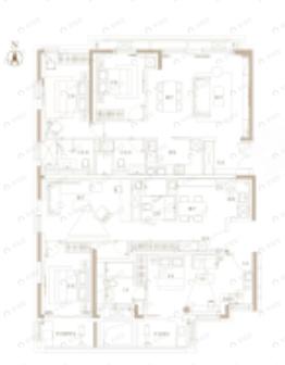 4室2厅3卫建面255平户型图