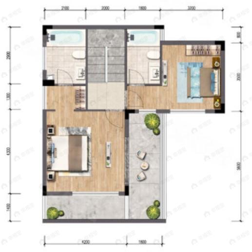 港中旅海泉湾3室2厅3卫户型图