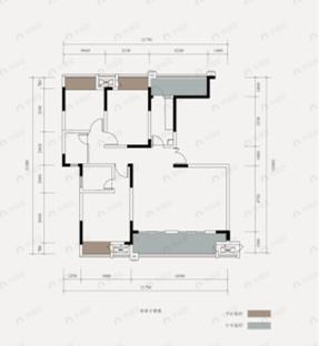 两江溪岸云蔚3室2厅2卫户型图