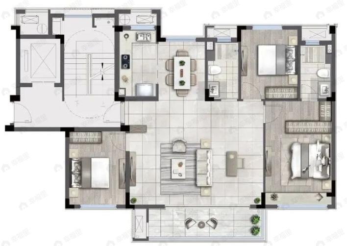 绿城春和锦庐3室2厅2卫户型图