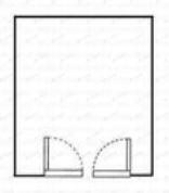 1室1厅建面50m²南户型图