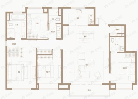 保利珑誉4室2厅3卫户型图