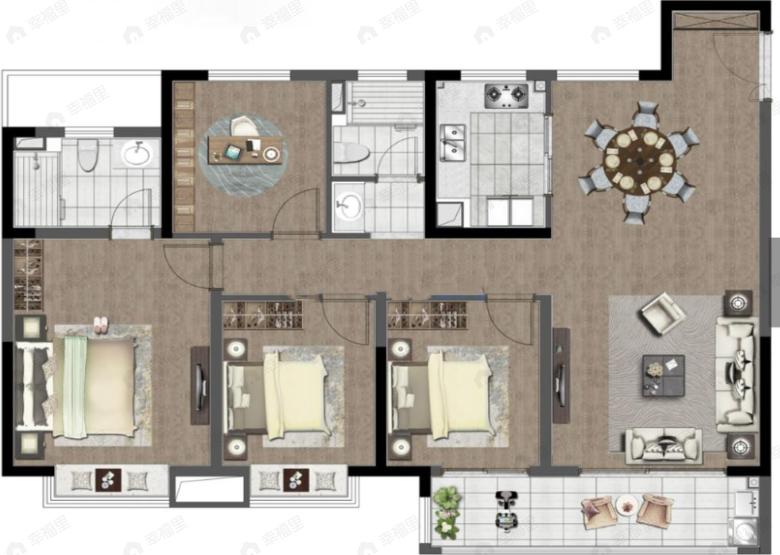 德信星宸4室2厅2卫户型图