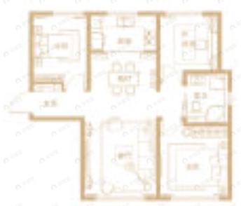 中冶德贤华府3室2厅1卫户型图