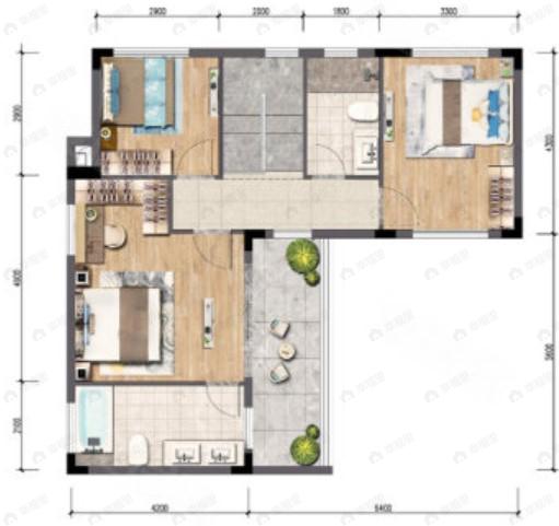 港中旅海泉湾4室2厅3卫户型图