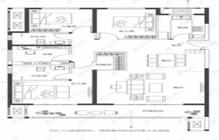 4室2厅2卫建面160平户型图