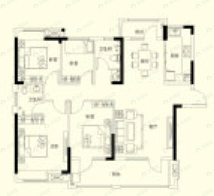 德雅国际城4室2厅2卫户型图