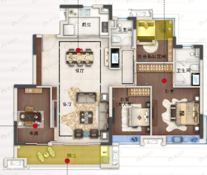 保利半岛南地块4室2厅2卫户型图