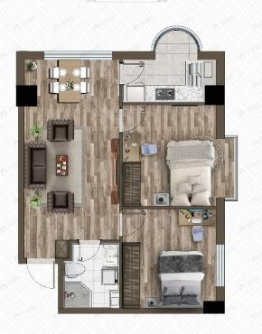 御东联2室2厅1卫户型图