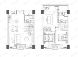 当代上品湾悦MOMA3室2厅2卫户型图