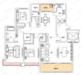 龙记玖玺3室2厅2卫户型图