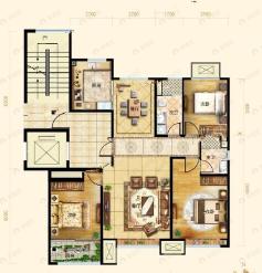 天成云玺3室2厅2卫户型图