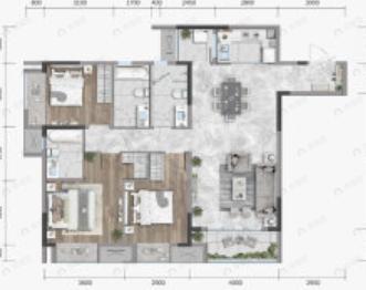 佳兆业滨江四季3室2厅3卫户型图