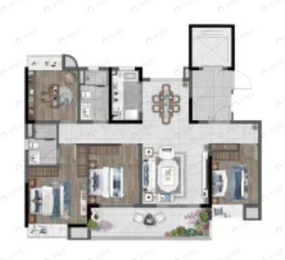 鸥鹏湾4室2厅2卫户型图
