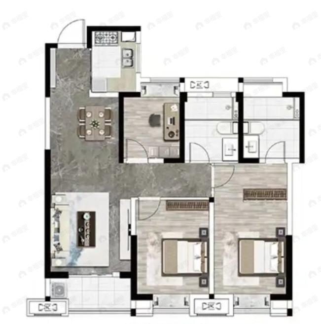 星河2049星里城3室2厅2卫户型图
