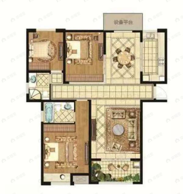 宝能睿城3室2厅2卫户型图