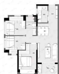 保利明玥澜岸花园3室2厅1卫户型图