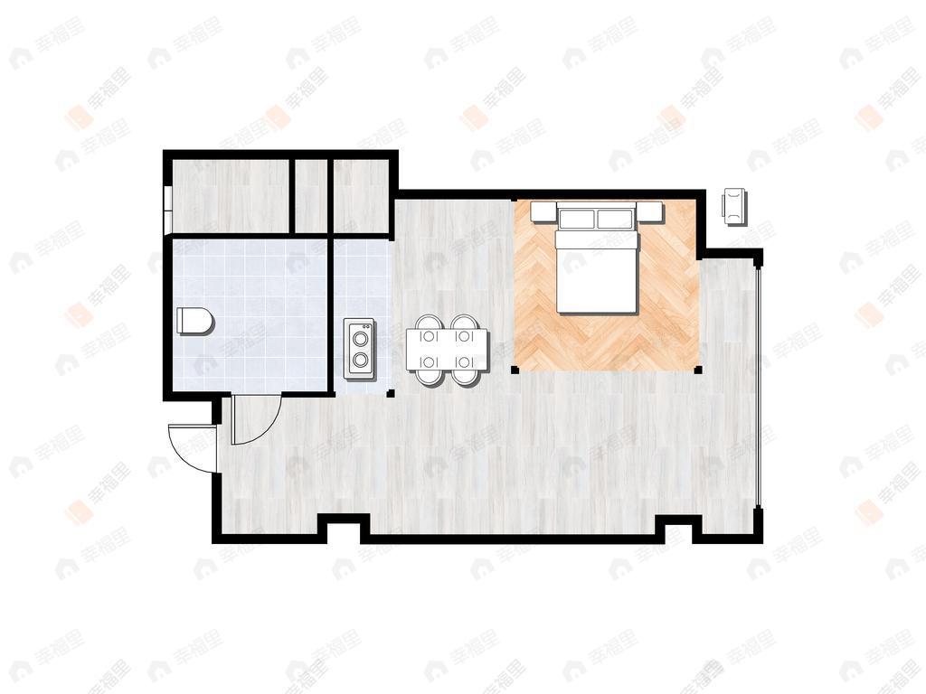 1室1卫建面47m²东户型图