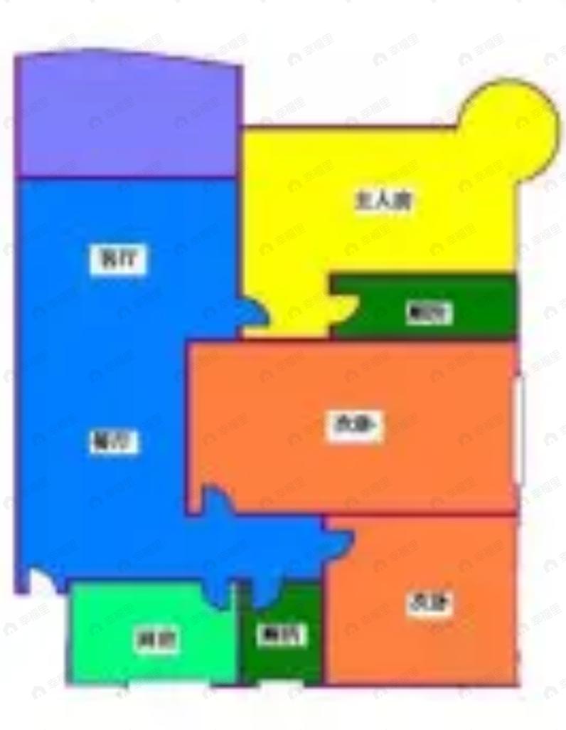 粤泰荔湾华府3室2厅2卫户型图