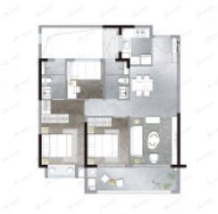 建发缦云3室2厅2卫户型图