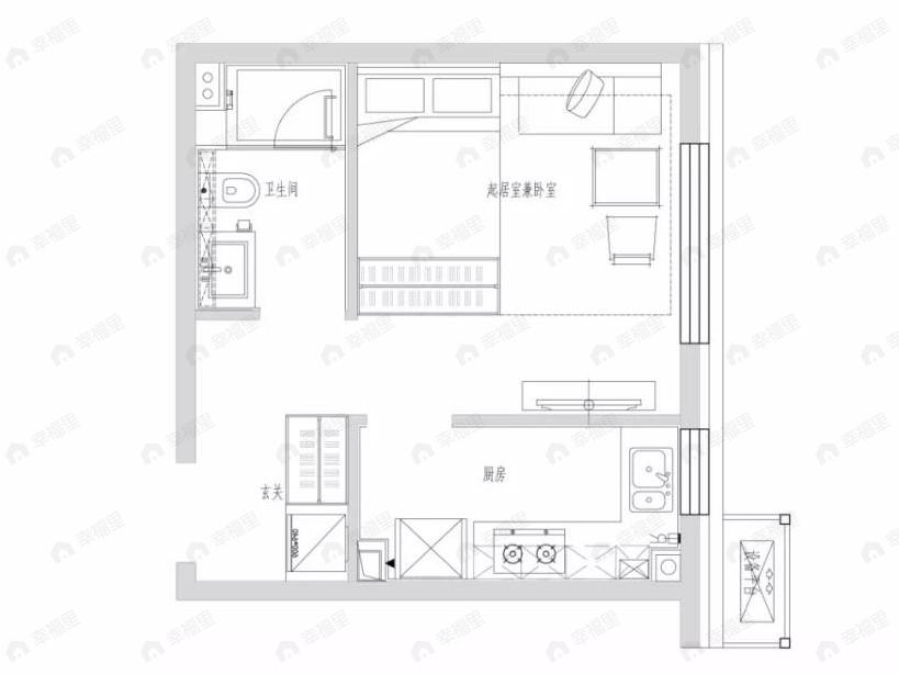 国誉未来悦1室1厅1卫户型图