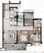 世茂滨江壹号3室2厅2卫户型图